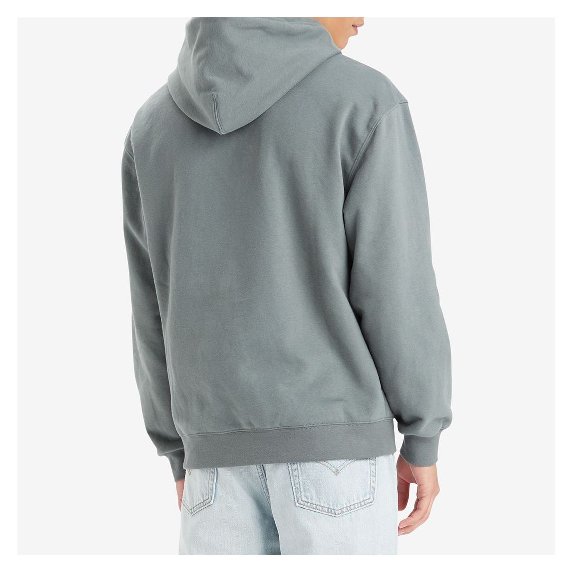 Grey Relaxed Cotton Blend Hoodie main product photo