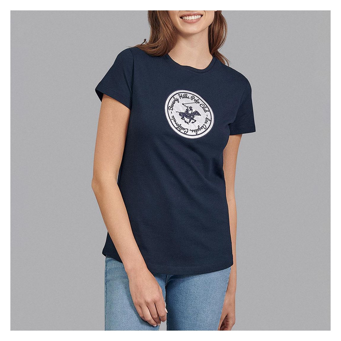 Navy Script Crest Patch T-Shirt main product photo