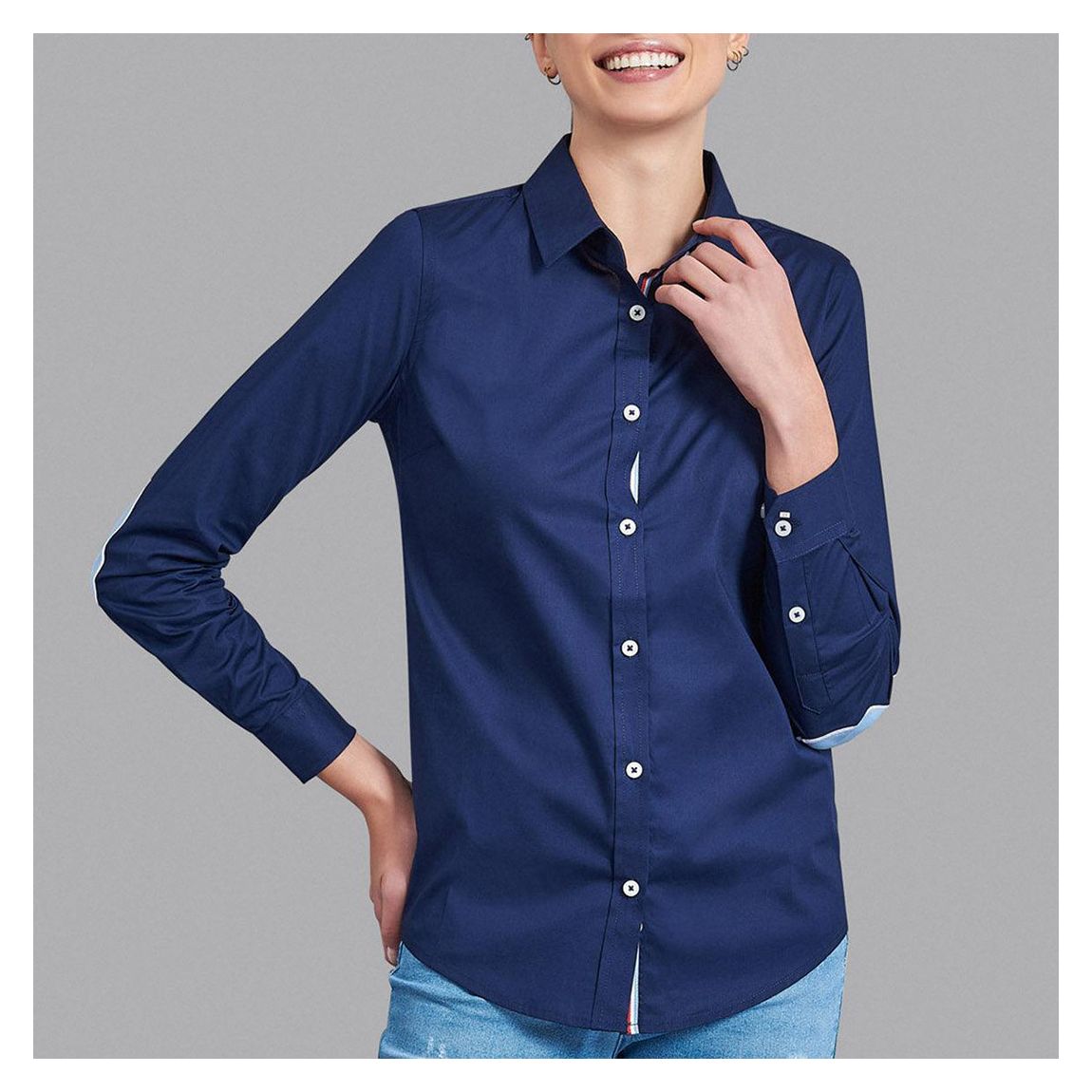 Navy Patched Oxford Shirt main product photo