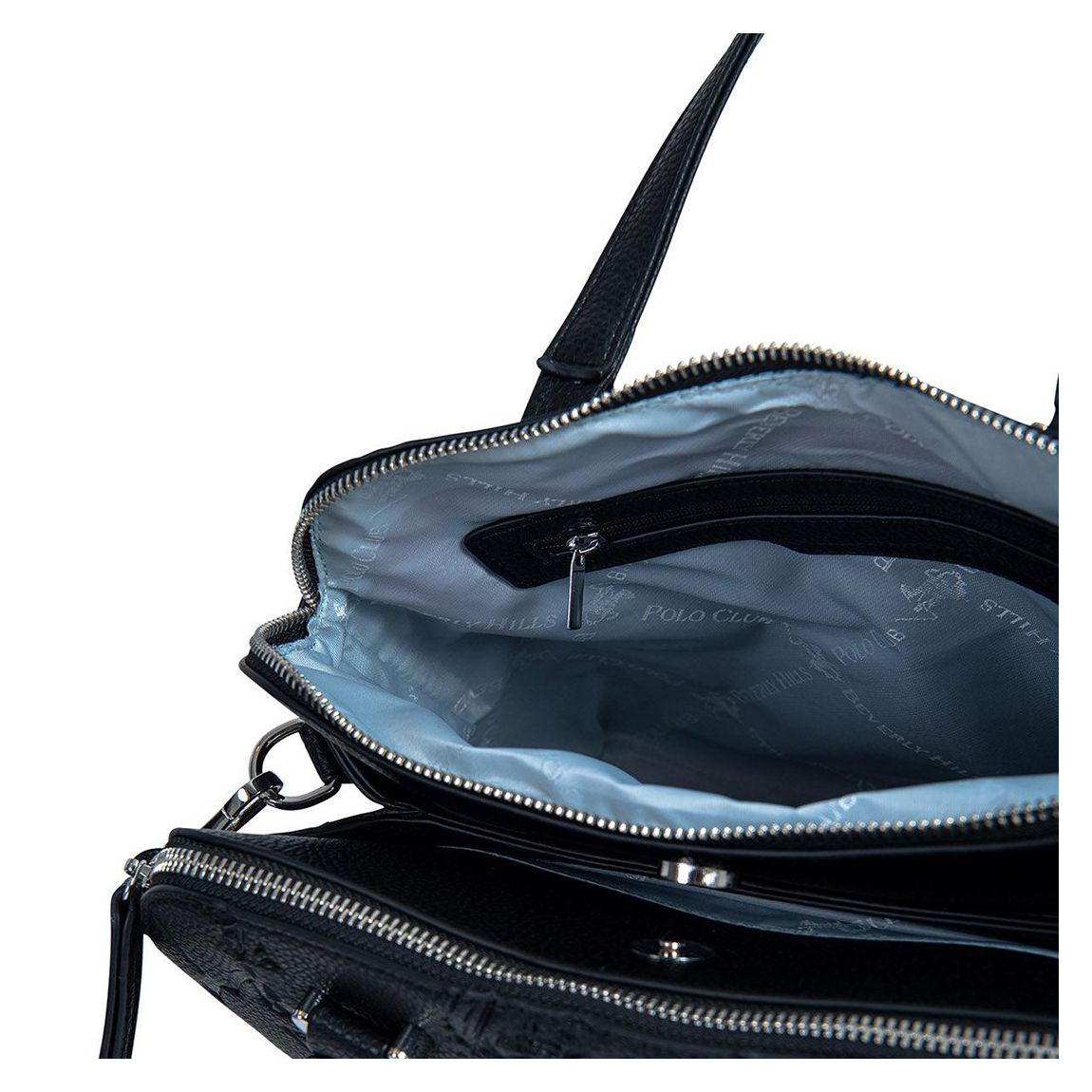 Black Embossed Polo Pony Handbag main product photo