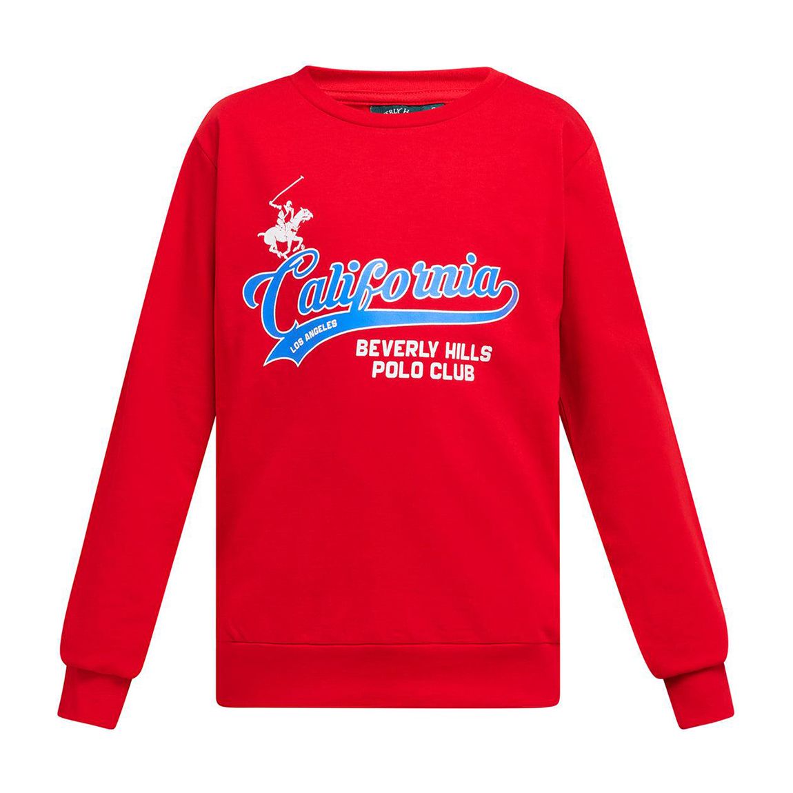 Boys Red California Script Cotton Sweatshirt main product photo