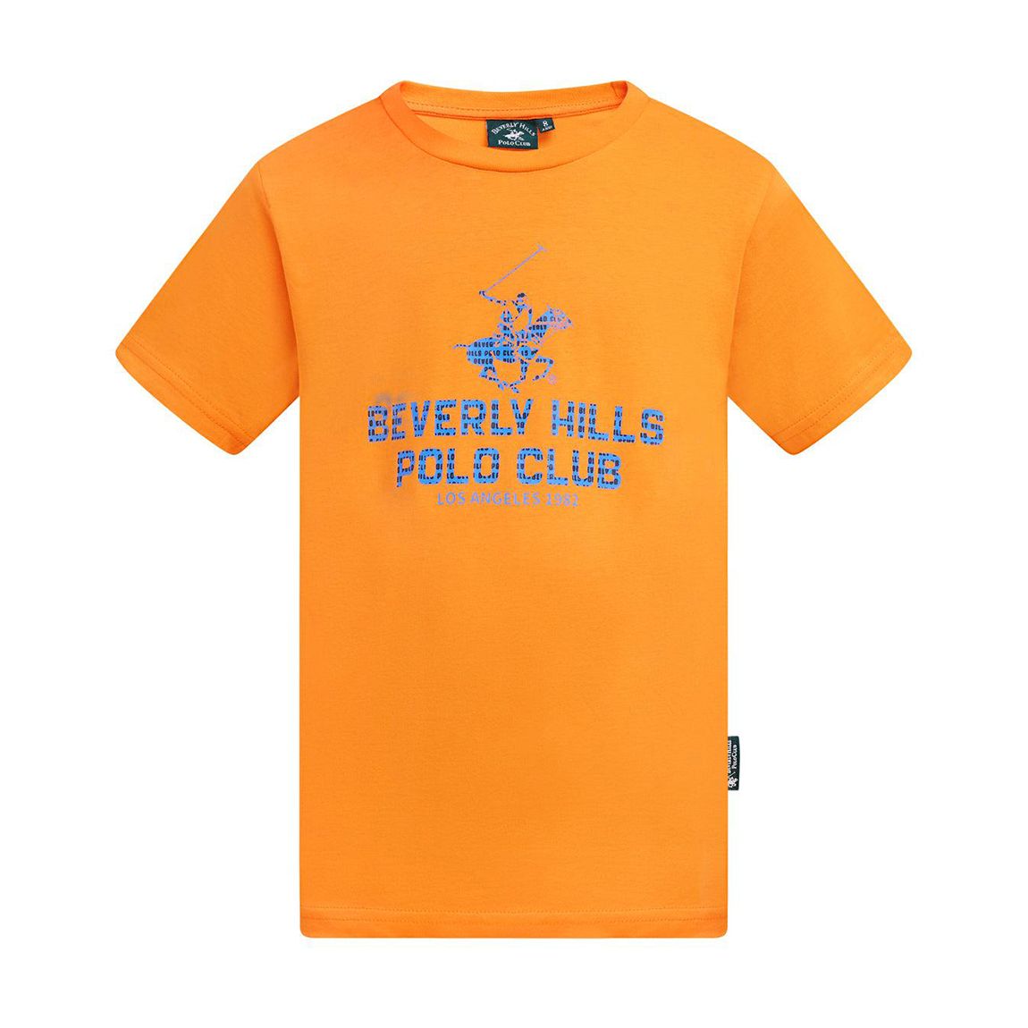 Boys Orange Block Logo Cotton T-Shirt main product photo