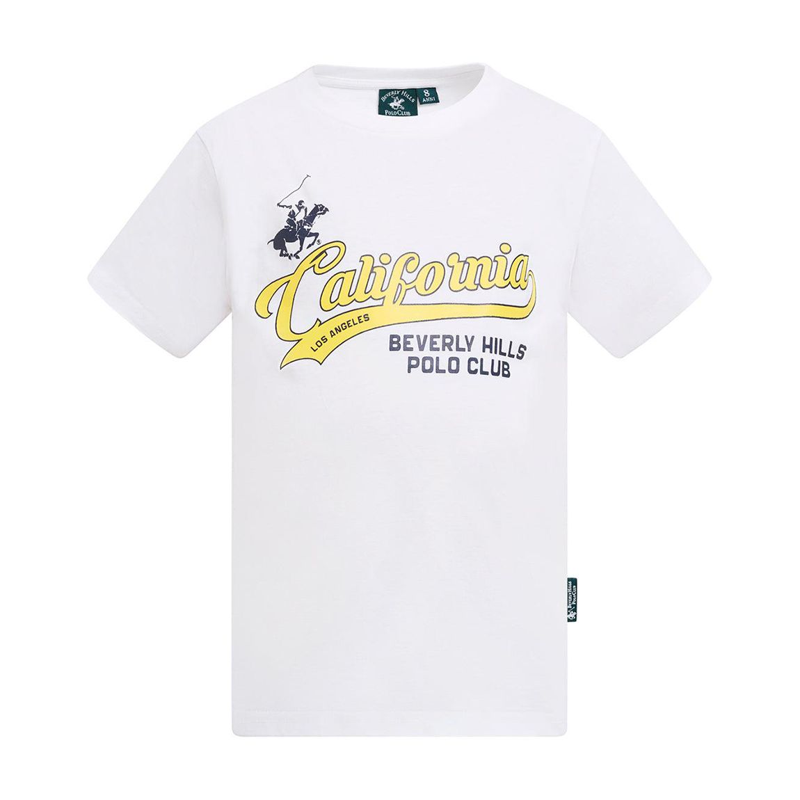 Boys White California Script Logo Cotton T-Shirt main product photo