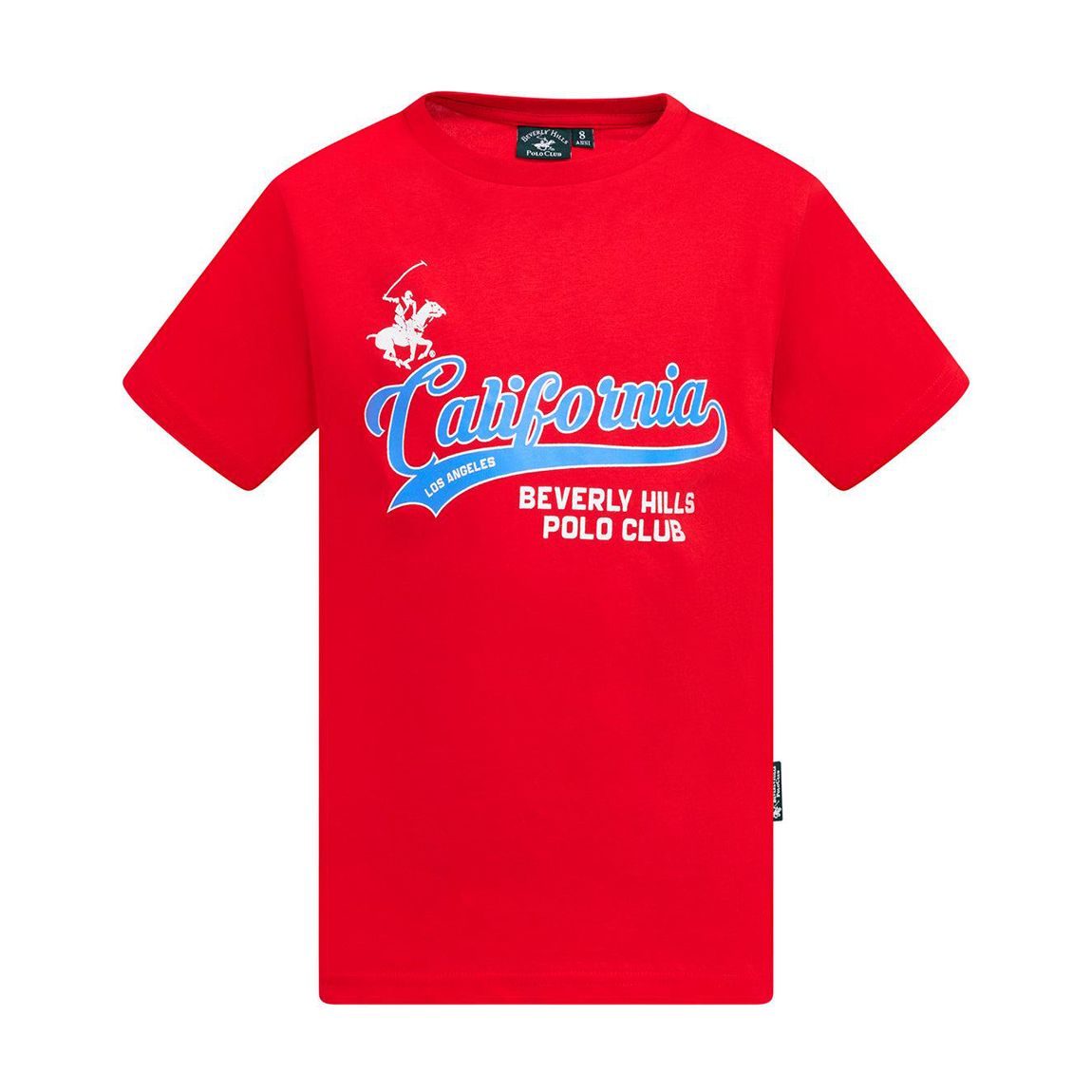 Boys Red California Script Logo Cotton T-Shirt main product photo