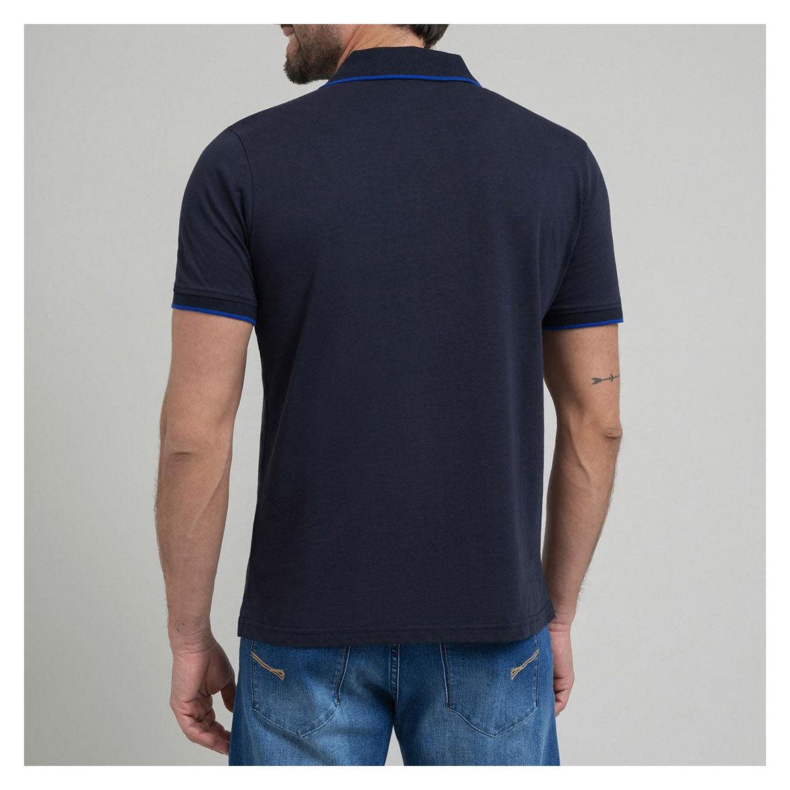 Navy Tipped Pony Cotton Polo Shirt main product photo