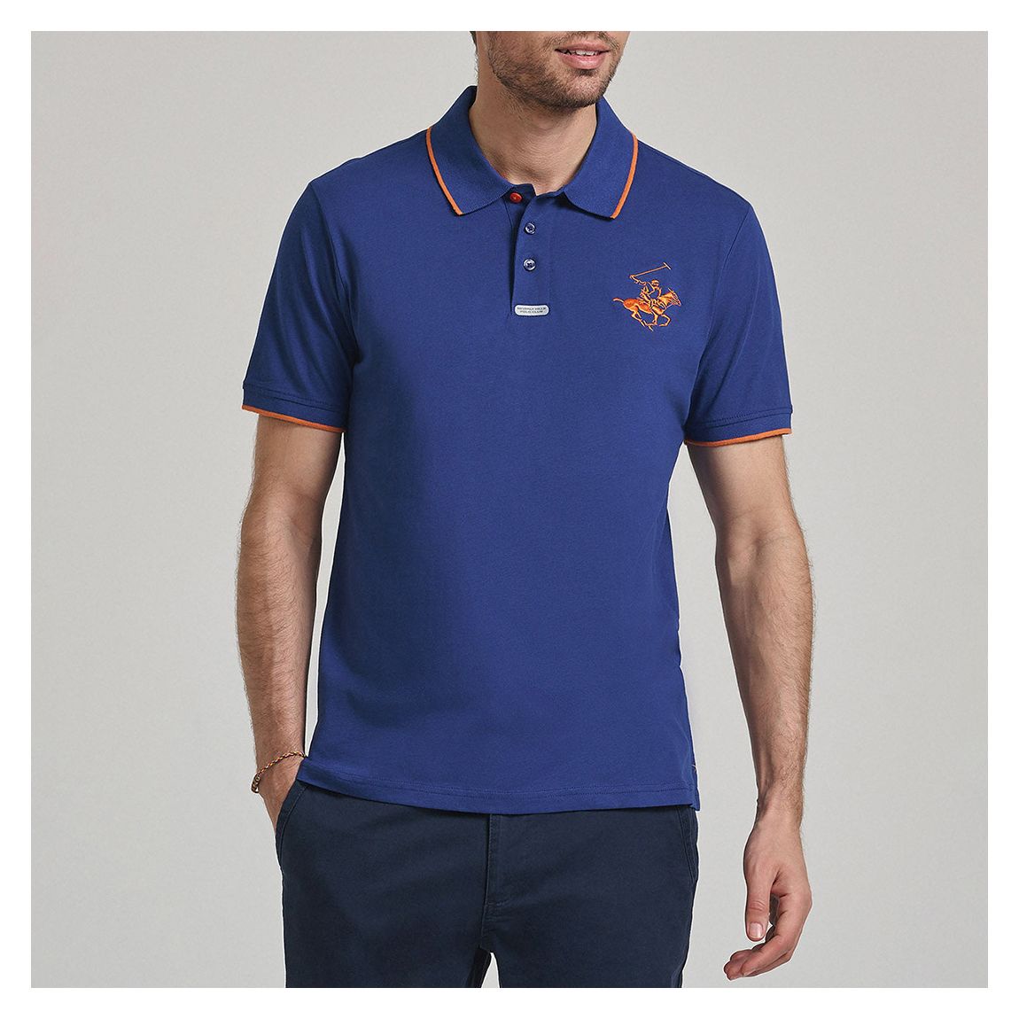 Blue Tipped Pony Cotton Polo Shirt main product photo