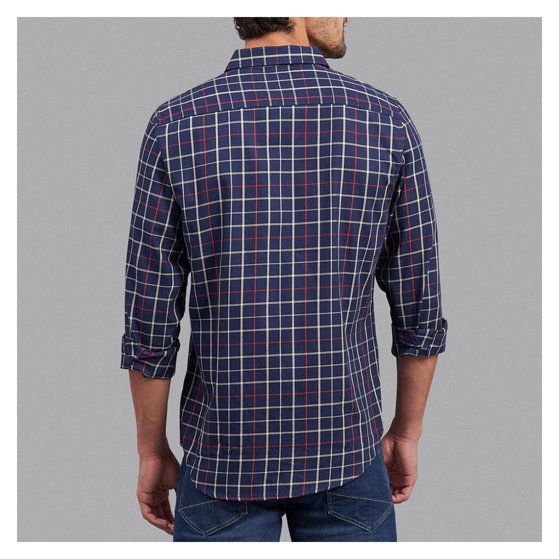 Navy Classic Check Casual Shirt main product photo