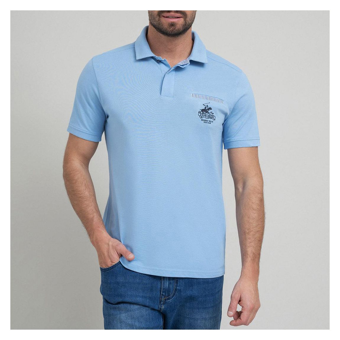 Blue Hidden Pocket Polo Shirt main product photo