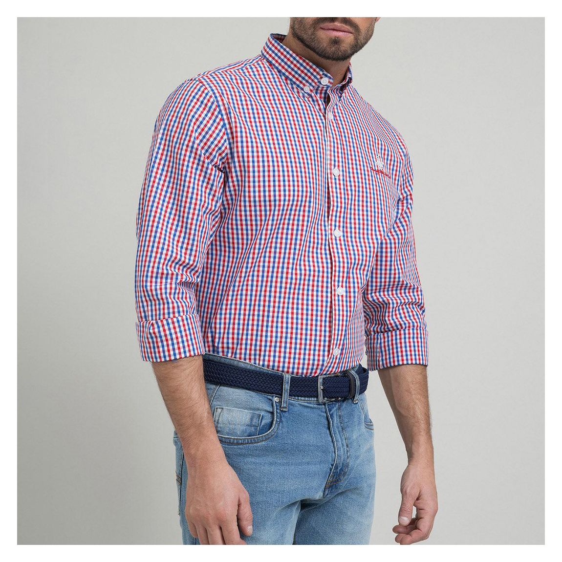 Red Check Button Down Cotton Shirt main product photo