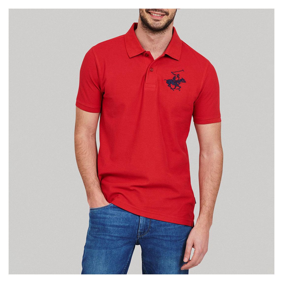 Red Essential Large Pony Polo Shirt main product photo