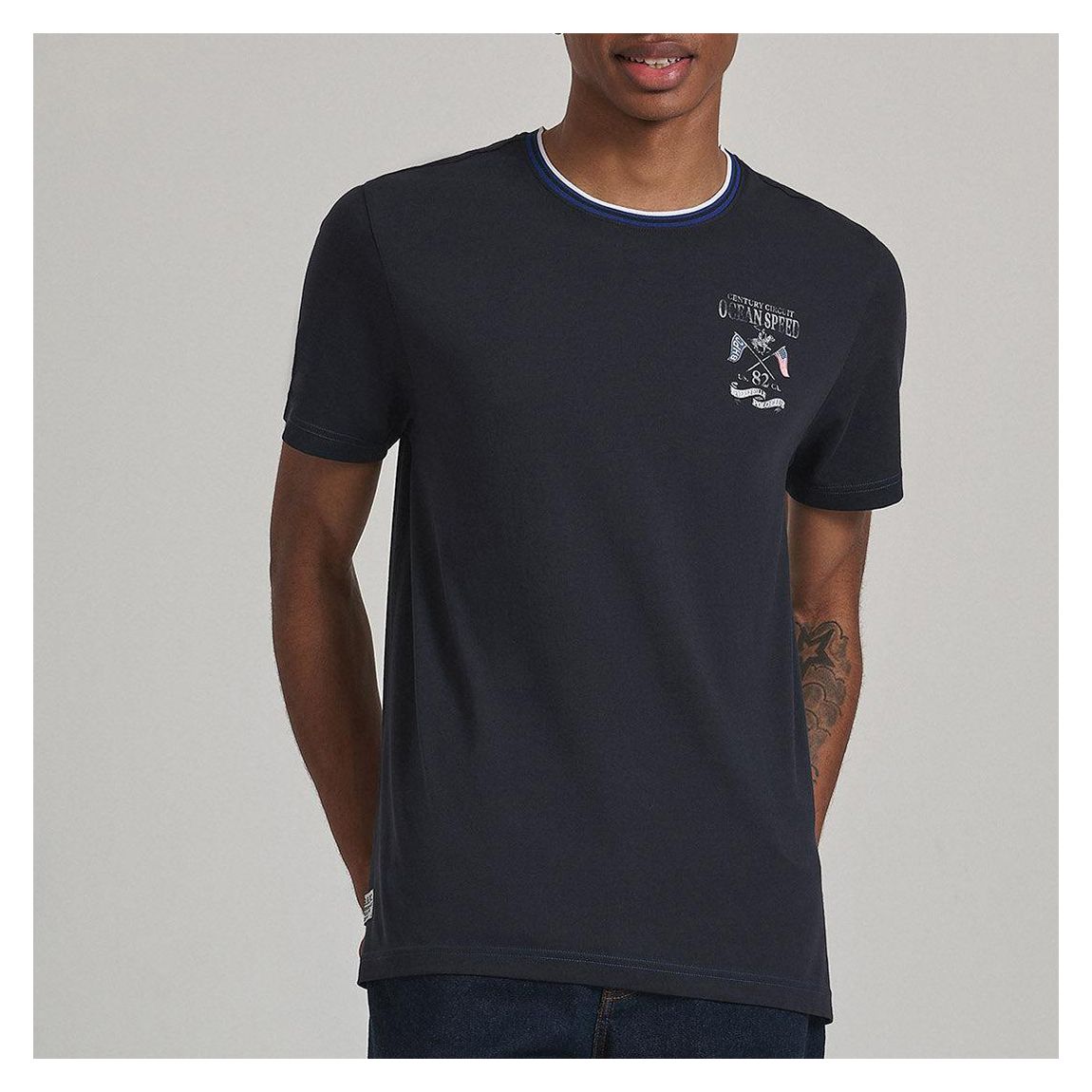 Navy Flag Logo Cotton Tee main product photo