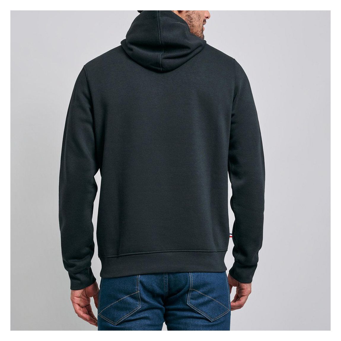Black Contrast Cotton Blend Hoodie main product photo