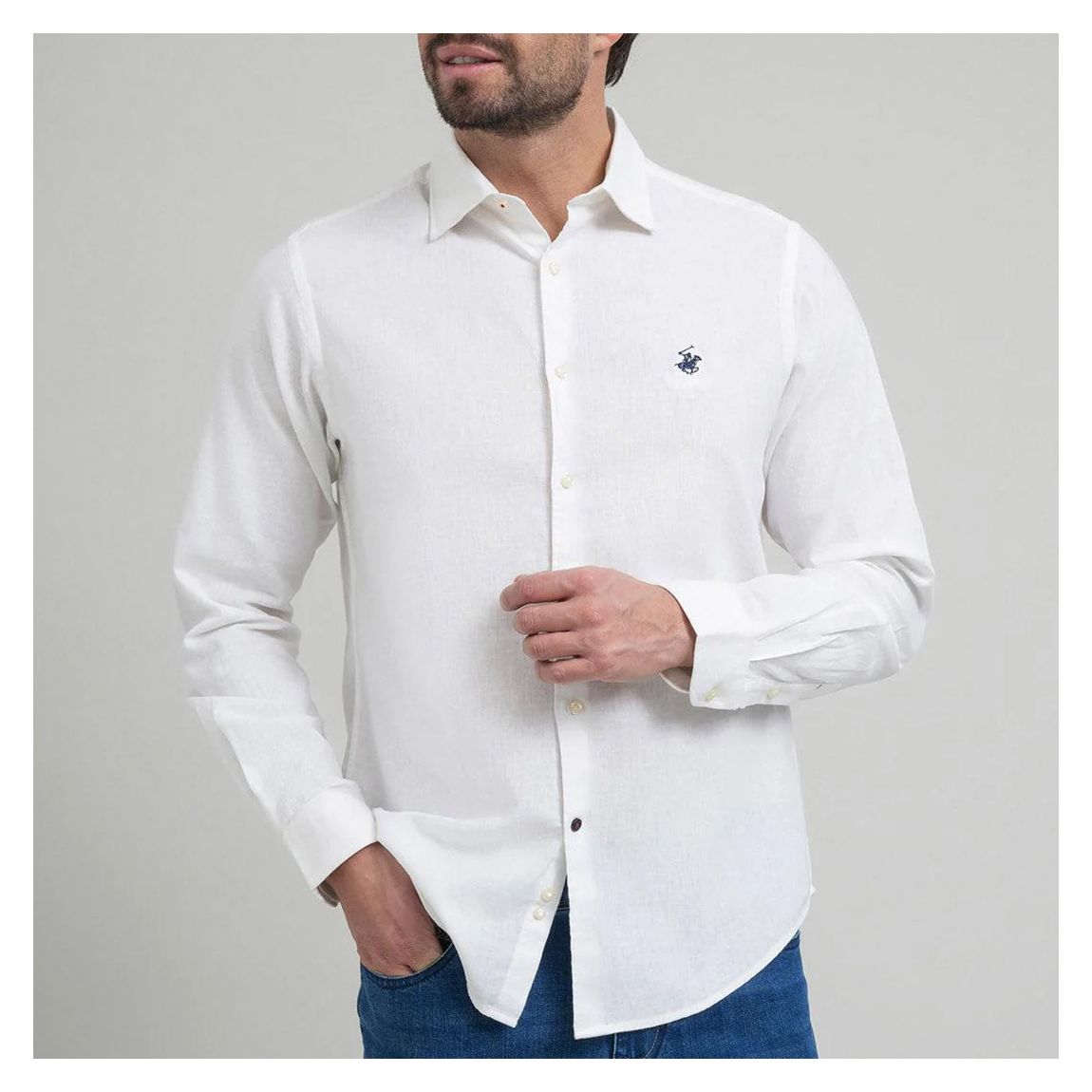 White Contrast Button Shirt main product photo