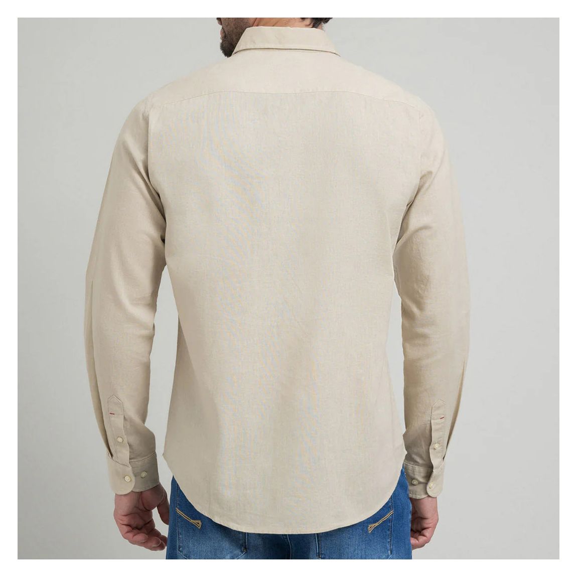 Beige Contrast Button Cotton Shirt main product photo