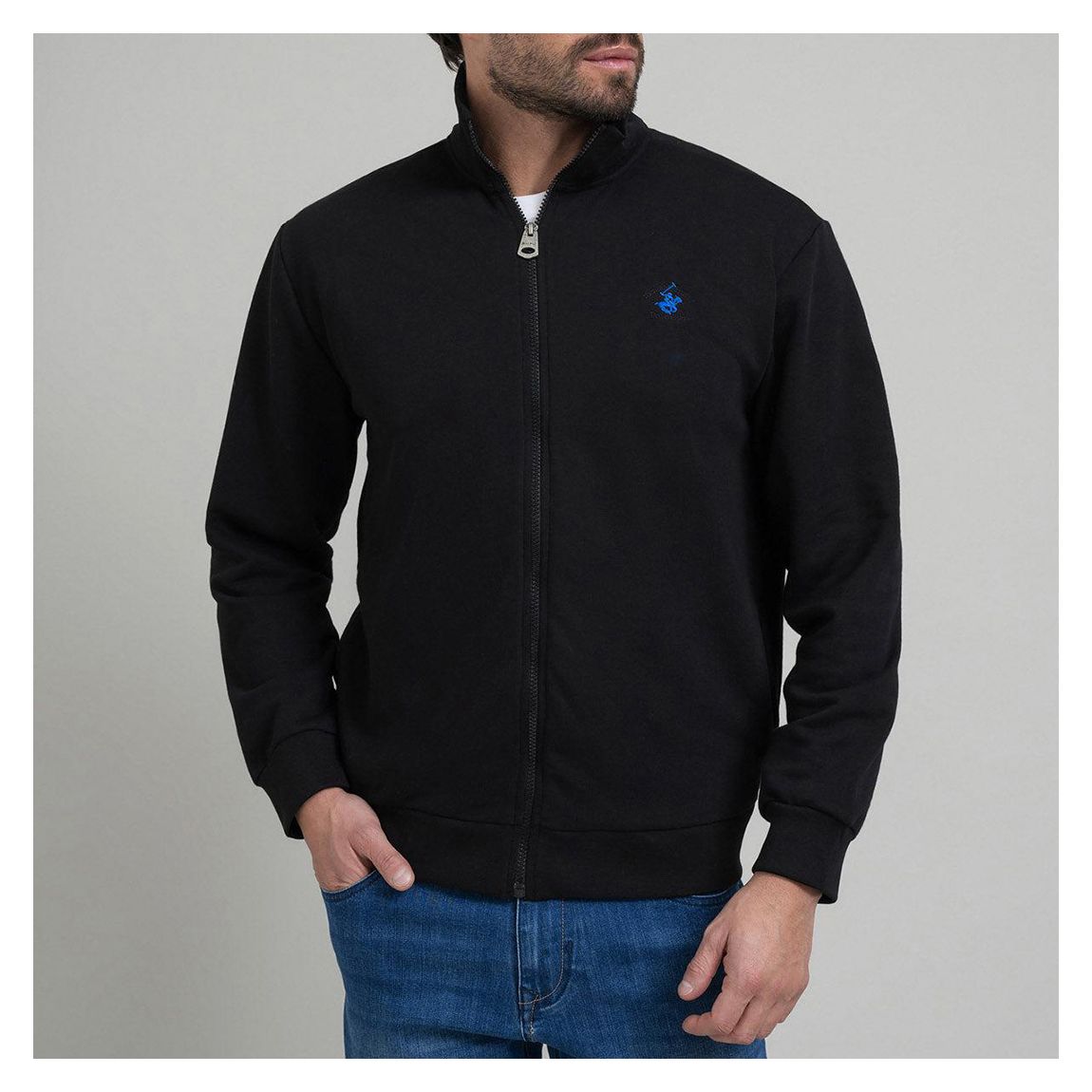 POLO PONY ZIP SWEAT BLACK main product photo