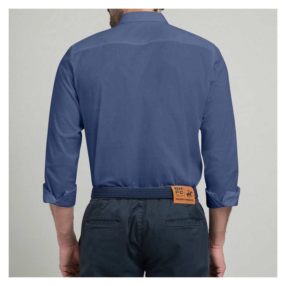 Dark Blue Pony Formal Cotton Shirt main product photo