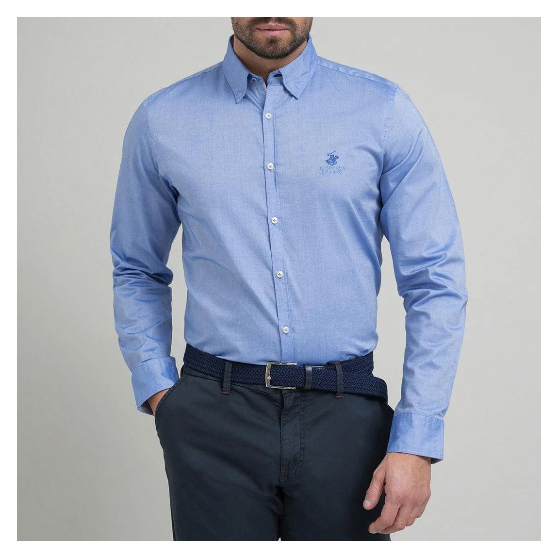 Blue Tri-Coloured Tag Cotton Shirt main product photo