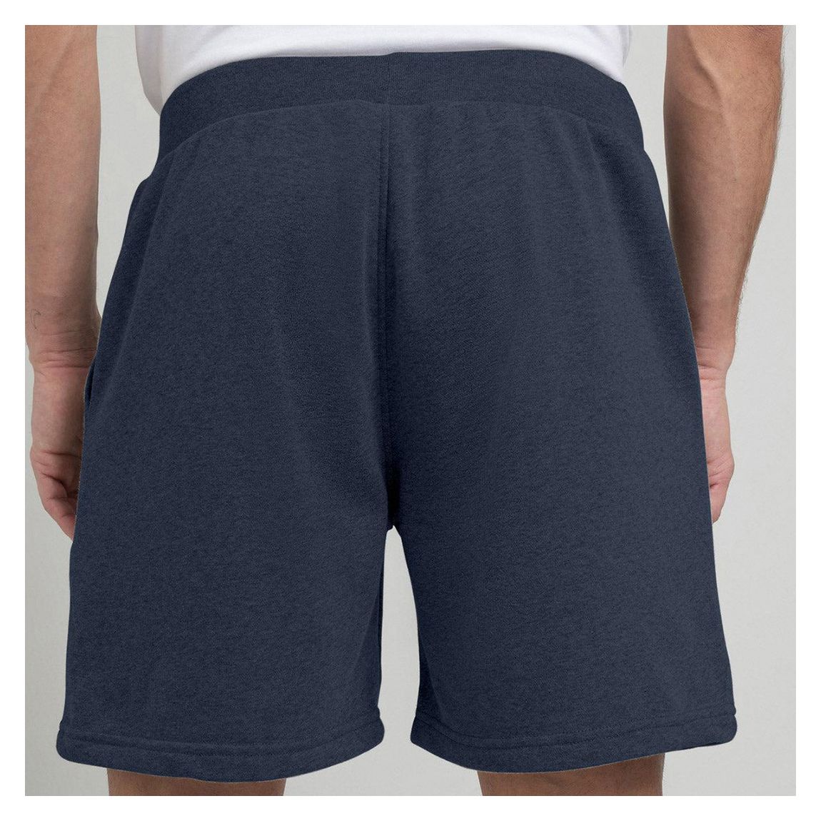 Navy Stripe Logo Fleece Cotton Shorts main product photo