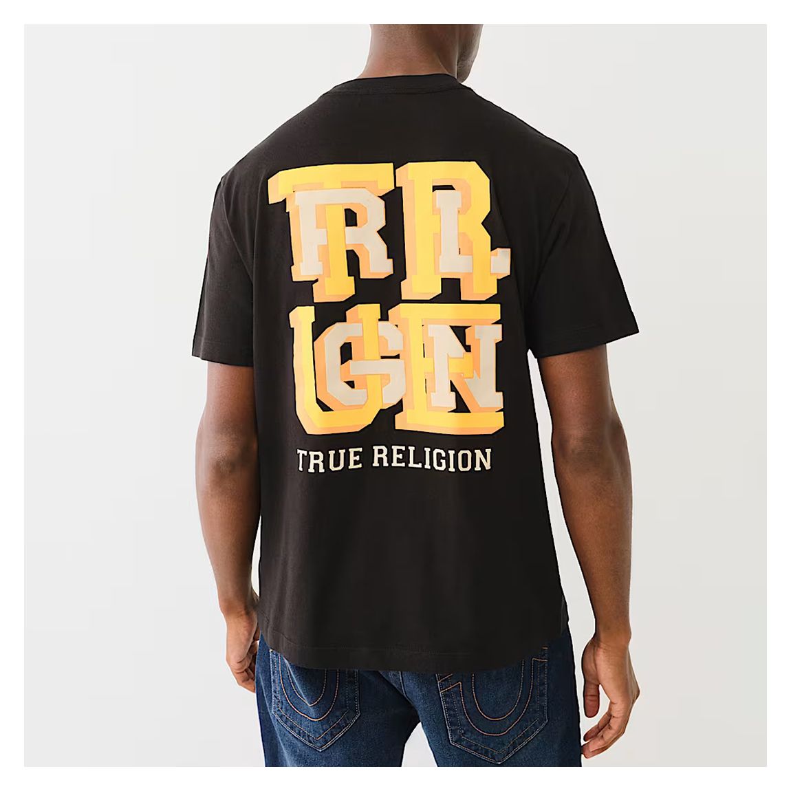 Black High Density Letter Print T-Shirt main product photo