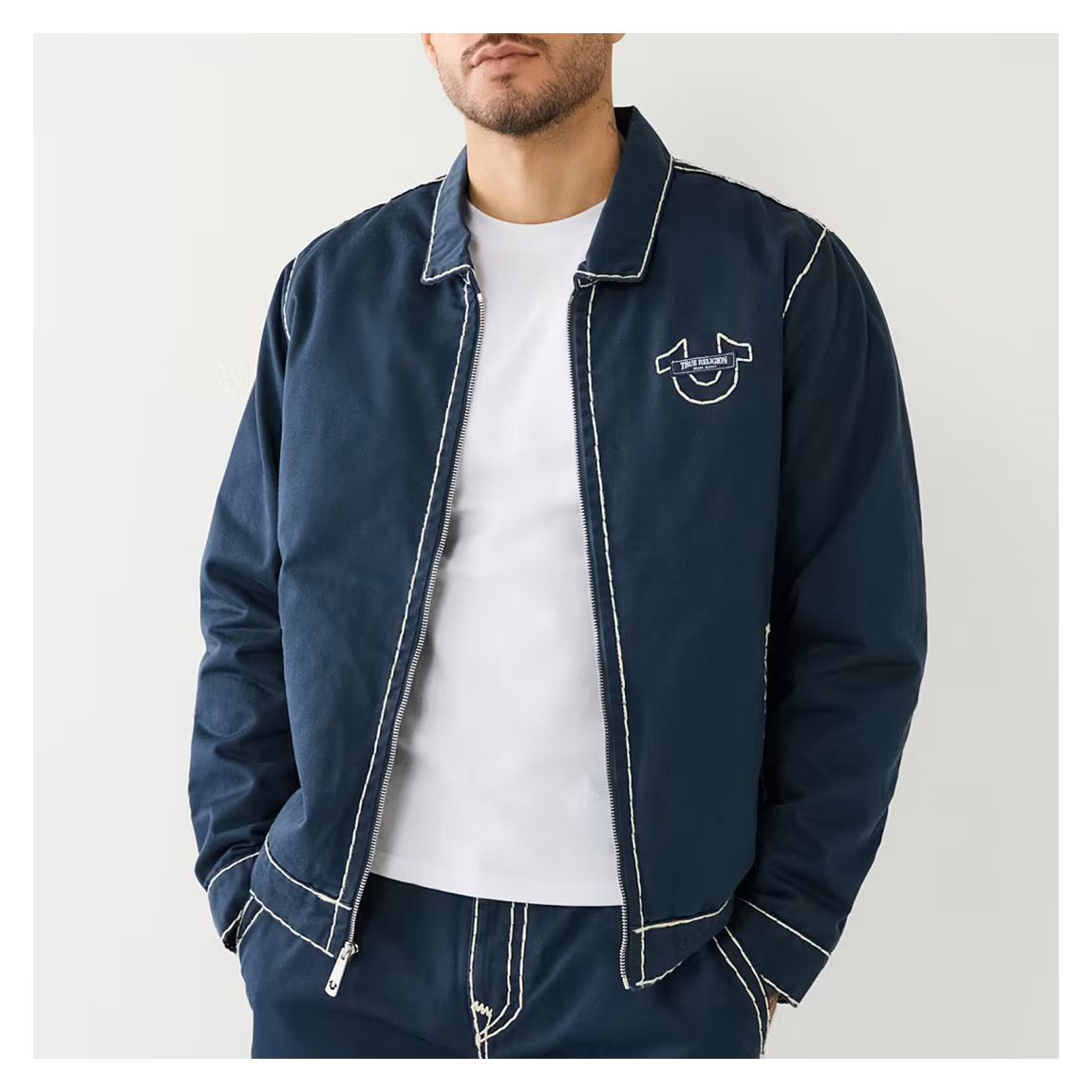 Blue Super T Twill Bomber Jacket main product photo