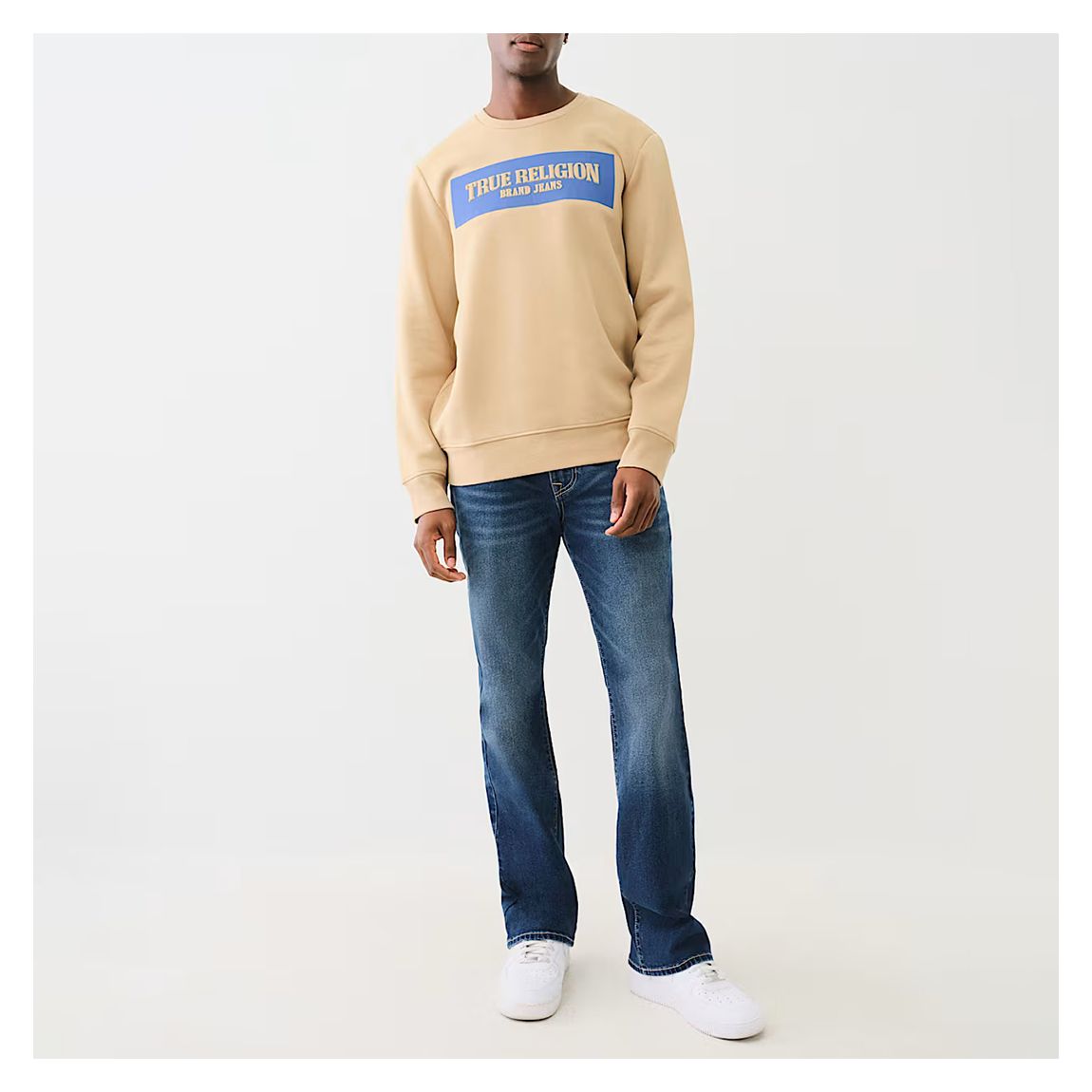 Yellow Embossed Arch Cotton Blend Sweatshirt main product photo