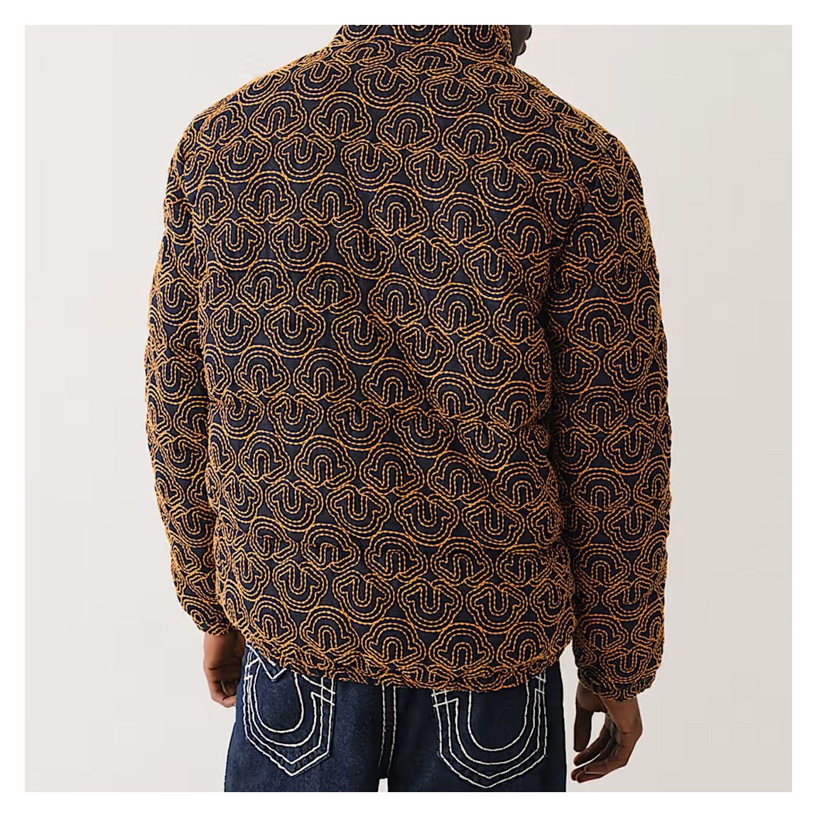 Black Multi Embroidery Cotton Puffer Jacket main product photo