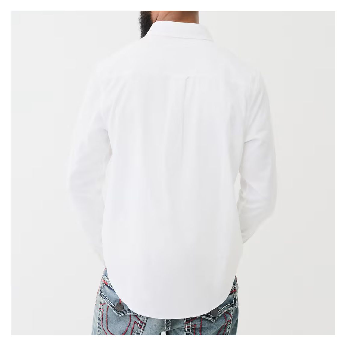 White Embroidered Buddha Cotton Shirt main product photo