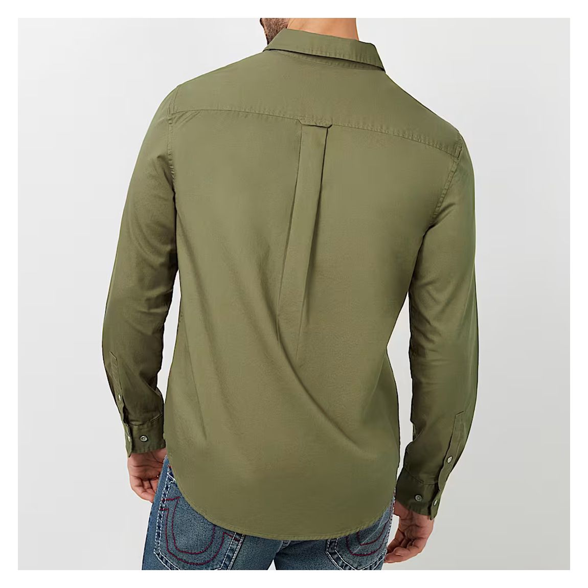 Khaki Embroidered Buddha Core Cotton Shirt main product photo