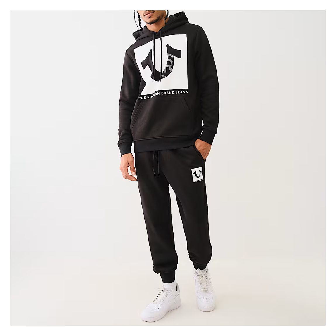 Black Registered Stud Classic Cotton Blend Joggers main product photo
