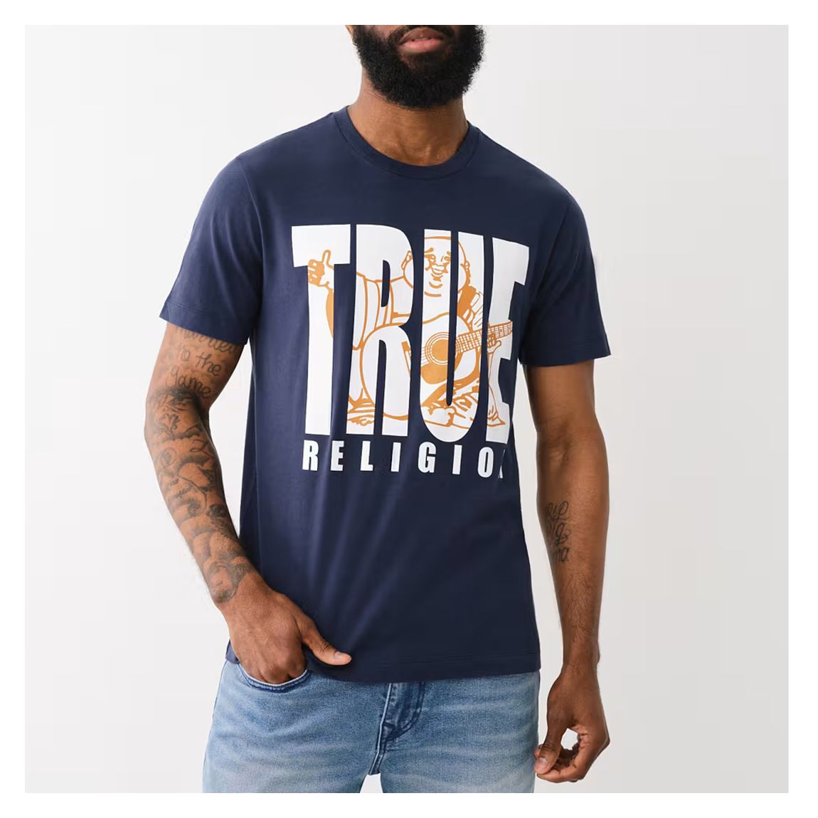 Purple True Buddha Logo Print Cotton T-Shirt main product photo