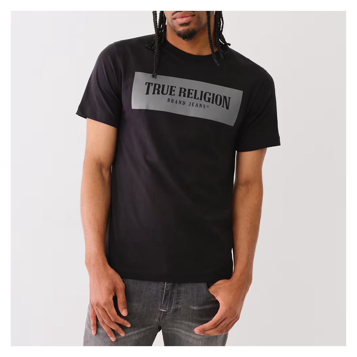 Black True Logo Print Cotton T-Shirt main product photo