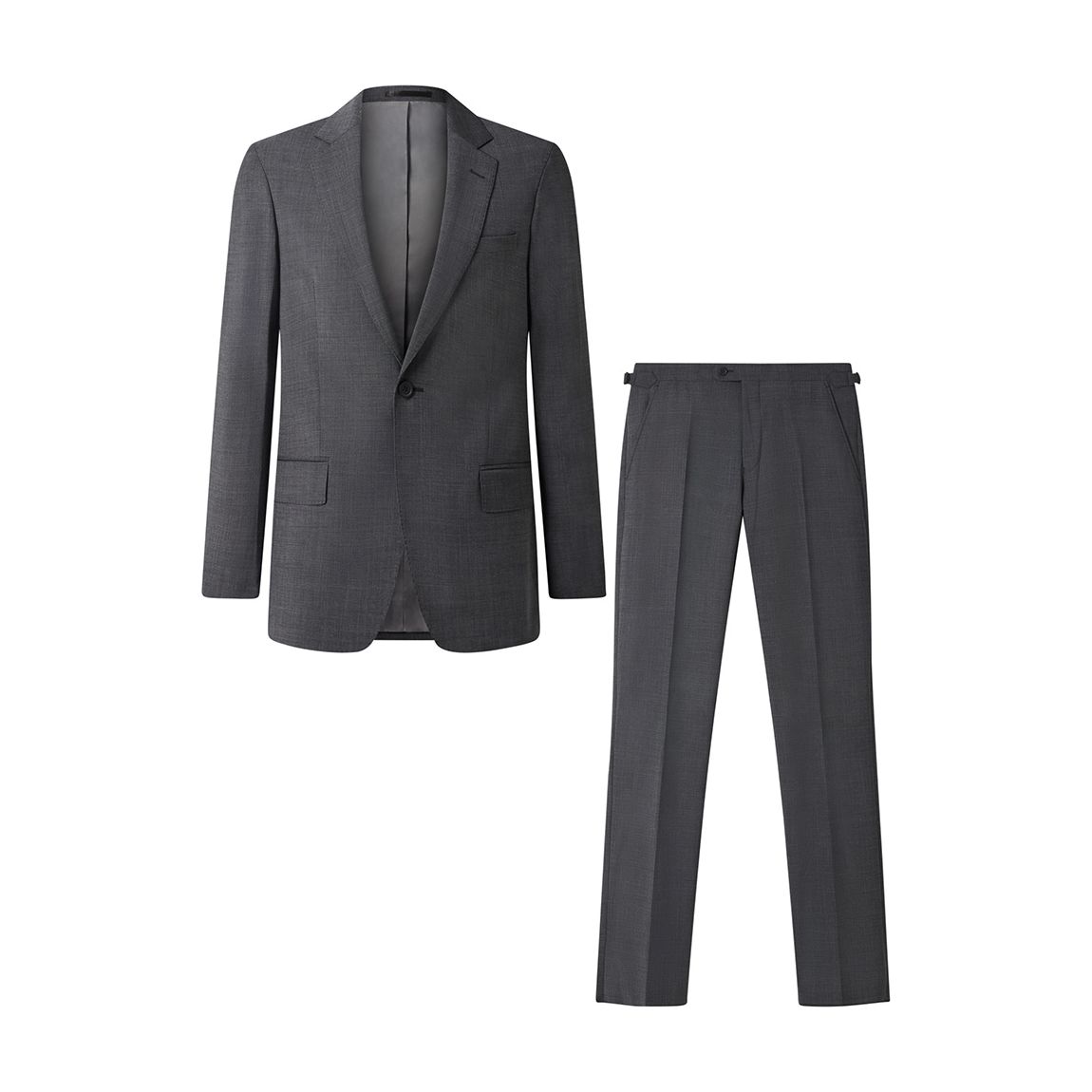 Grey Micro Design 2 Piece Wool Suit main product photo