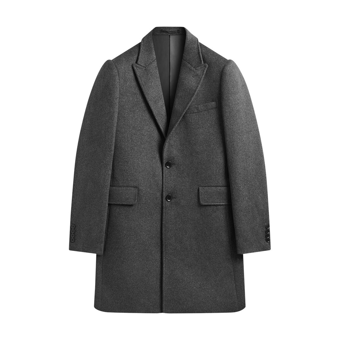Grey Covert Wool Blend Coat main product photo