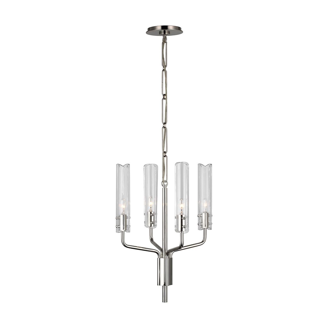 Casoria Petite Chandelier in Polished Nickel with Clear Glass main product photo
