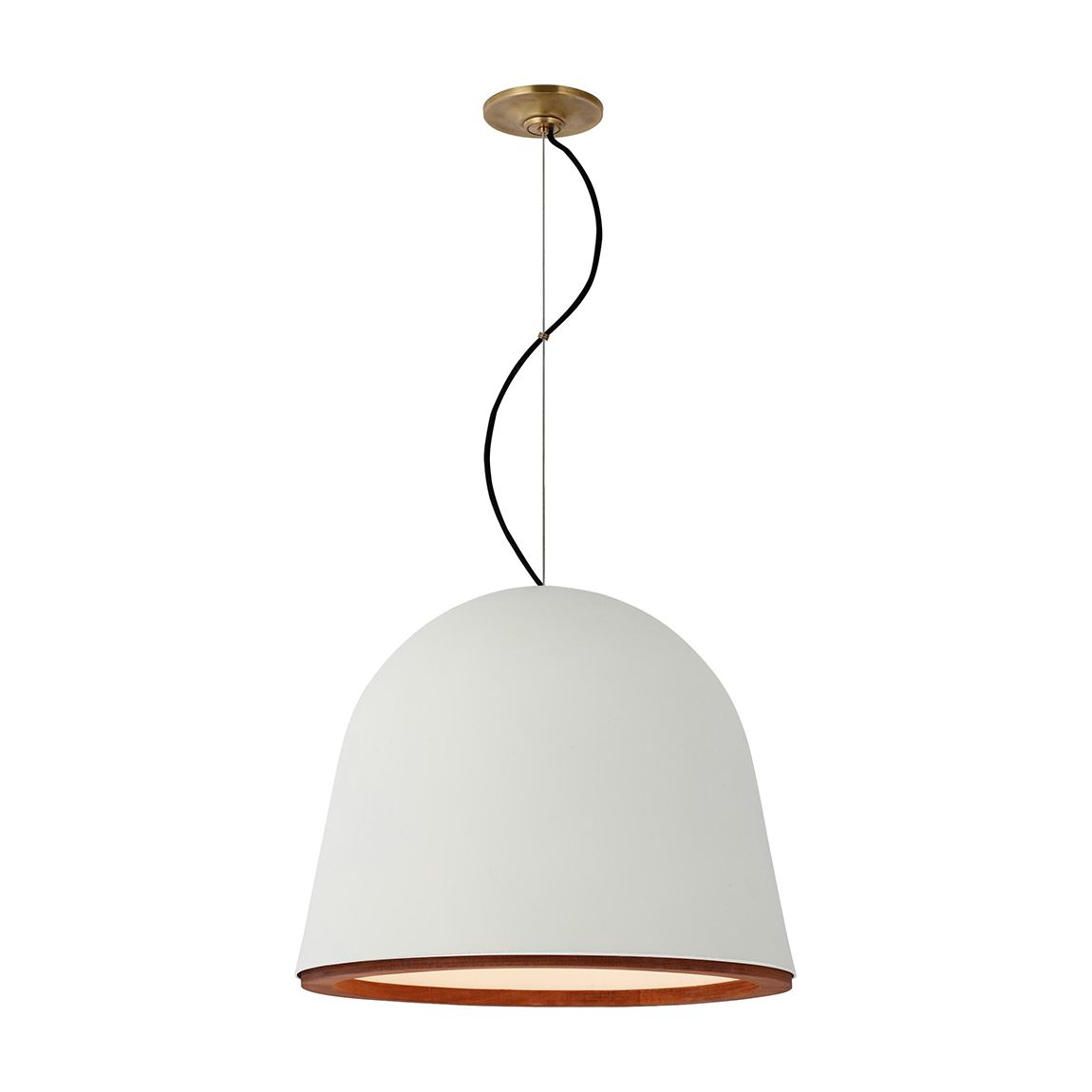 Murphy Large Pendant in Plaster White and Dark Teak main product photo