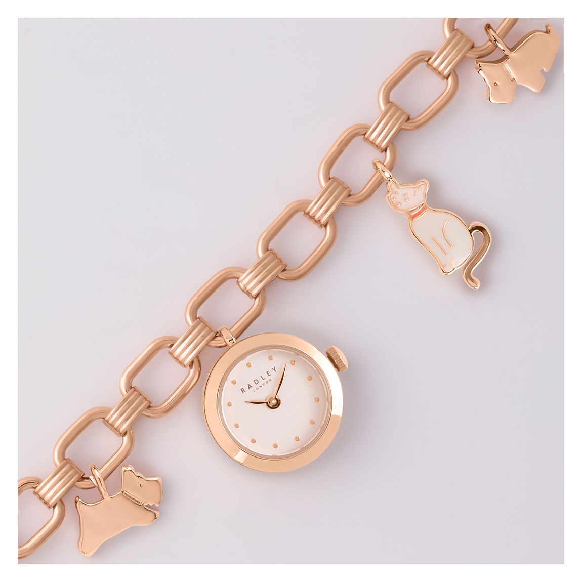 Radley Ladies Rose Gold Charm Bracelet Watch main product photo