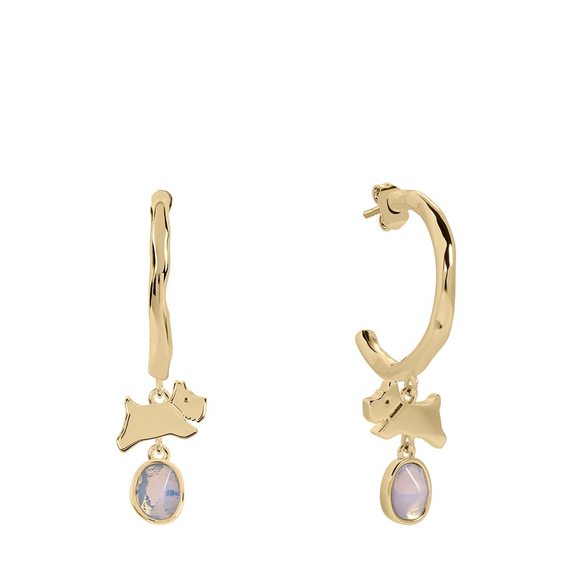 Radley Ladies Sloane Square 18ct Gold Plated Moon Stone Jumping Dog Hoop Earrings main product photo