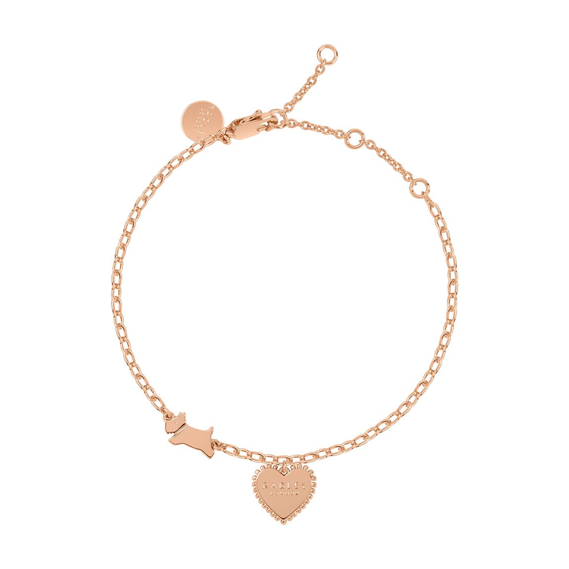 Radley Ladies 18ct Rose Gold Plated Bobble heart Bracelet main product photo