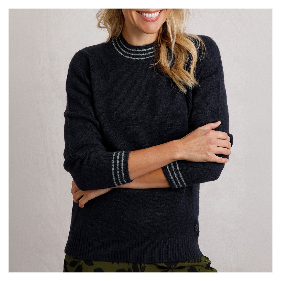 Navy Dawkins Tipped Jumper main product photo
