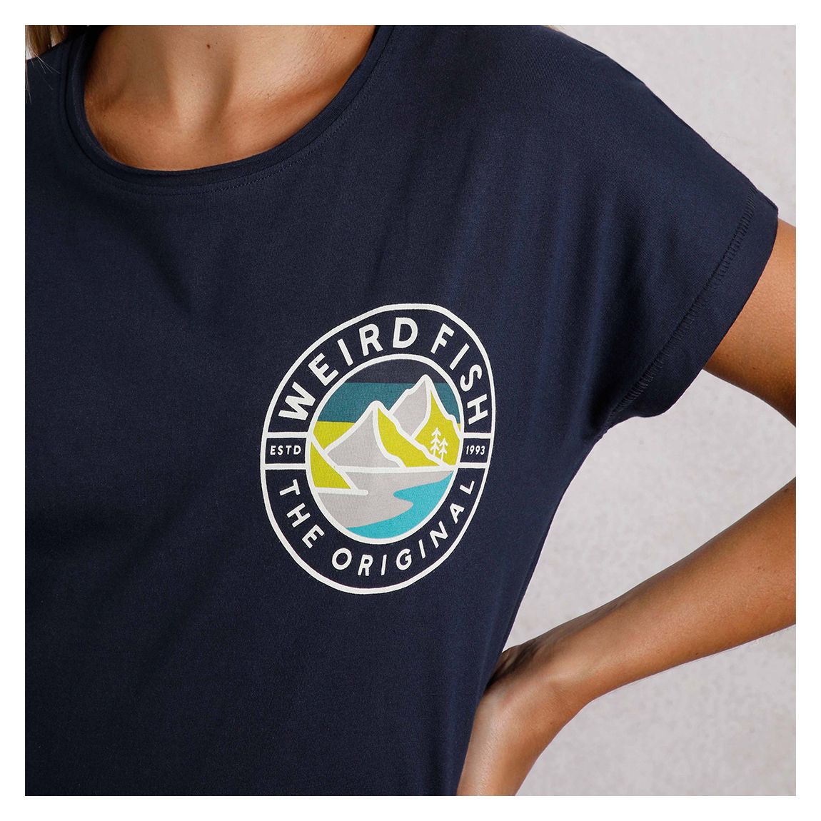 Navy Summit Print Cotton T-Shirt main product photo