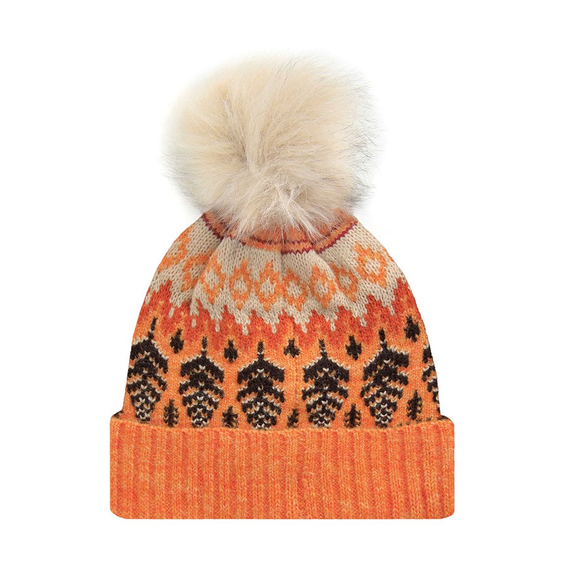 Orange Keara Fairisle Bobble Hat main product photo