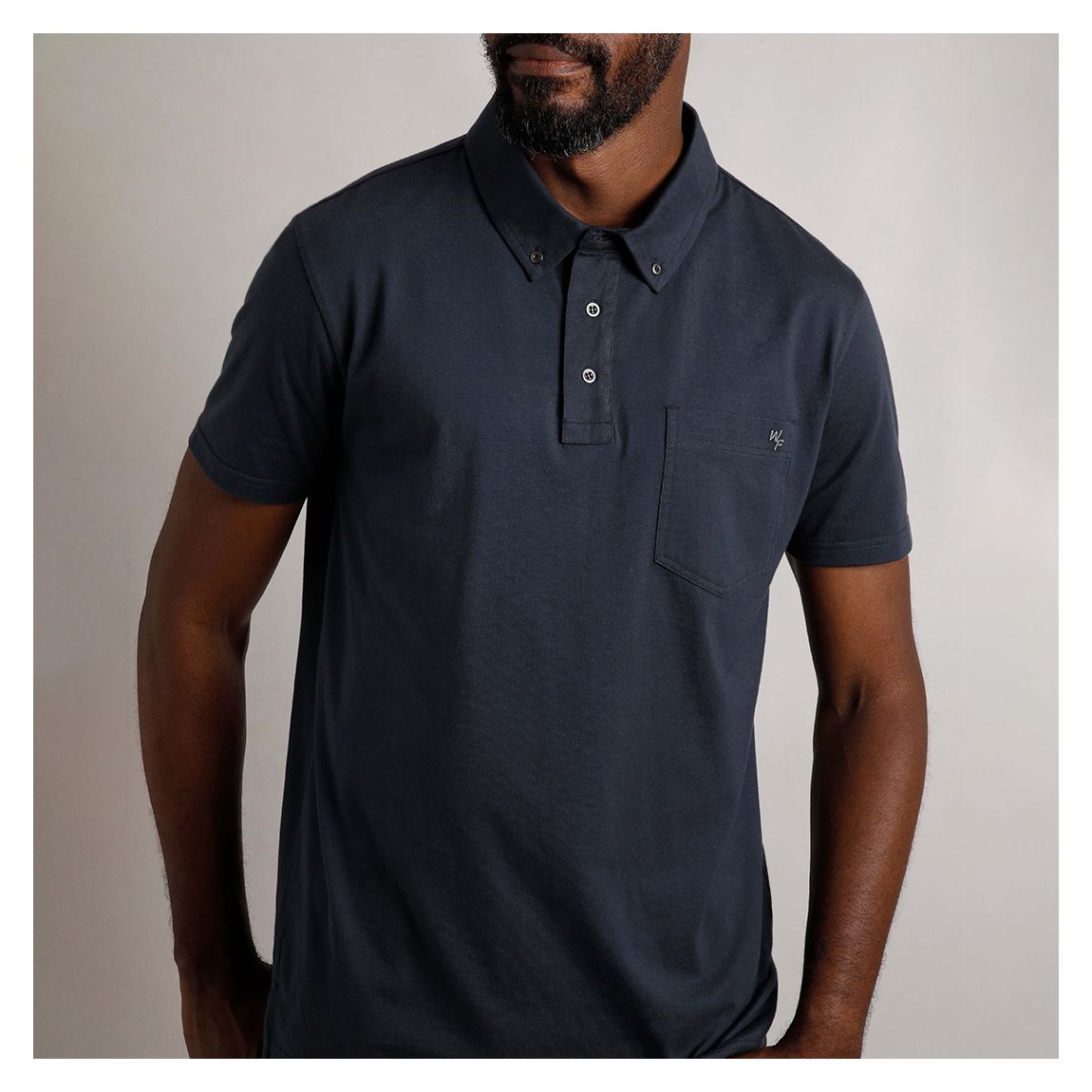 Navy Jeremy Cotton Polo main product photo