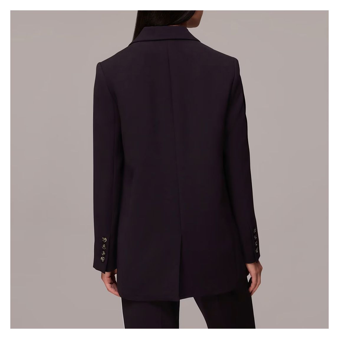 Dark Purple Crepe Relaxed Boyfriend Blazer main product photo