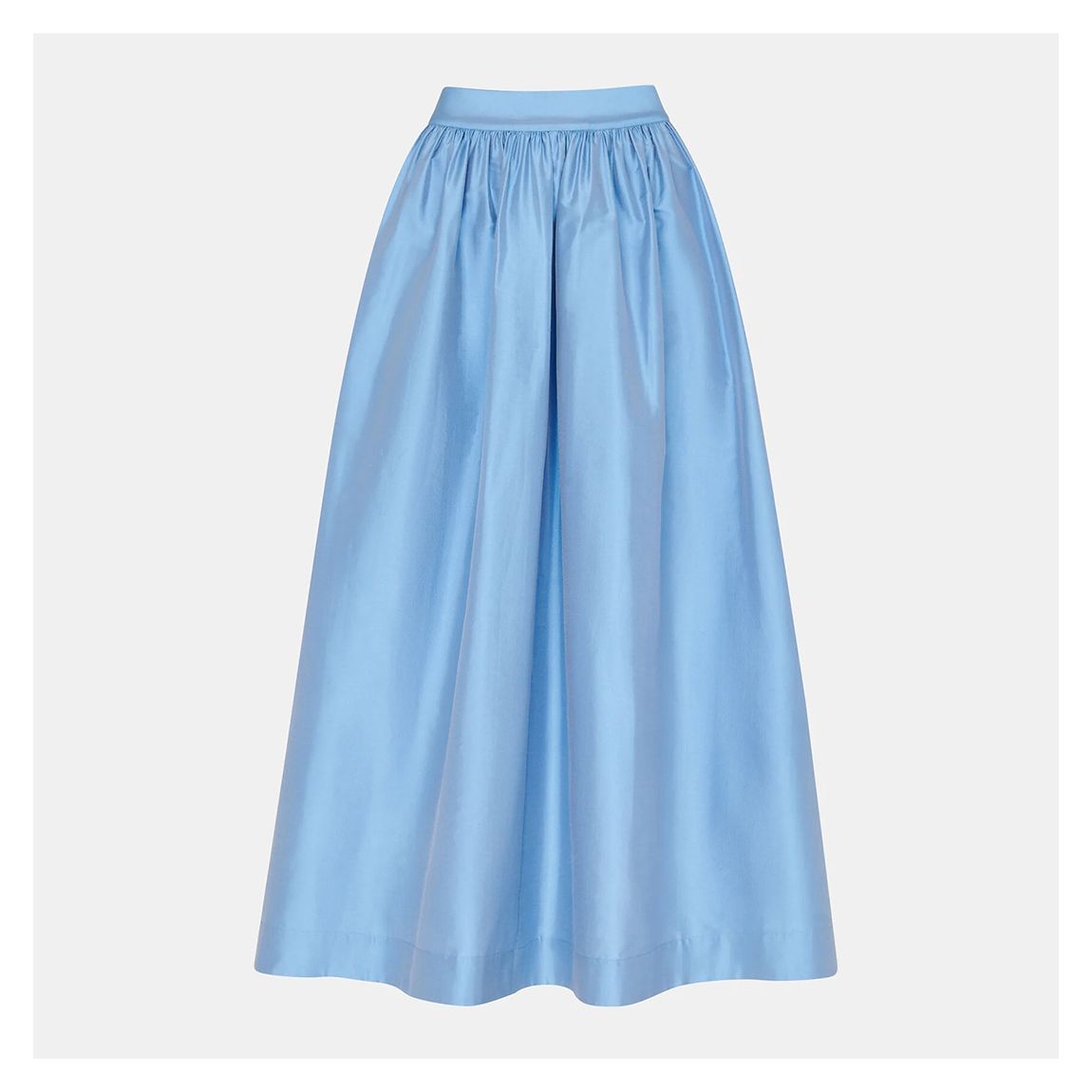 Blue Taffeta Off Shoulder Silk Top main product photo