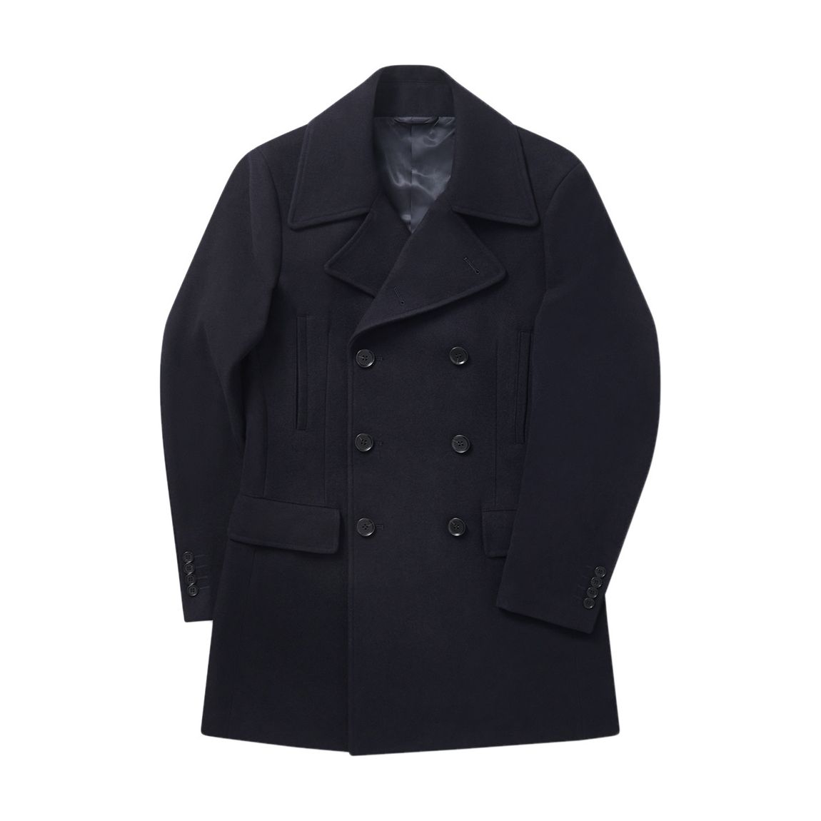 Navy Double Breasted Wool Overcoat main product photo