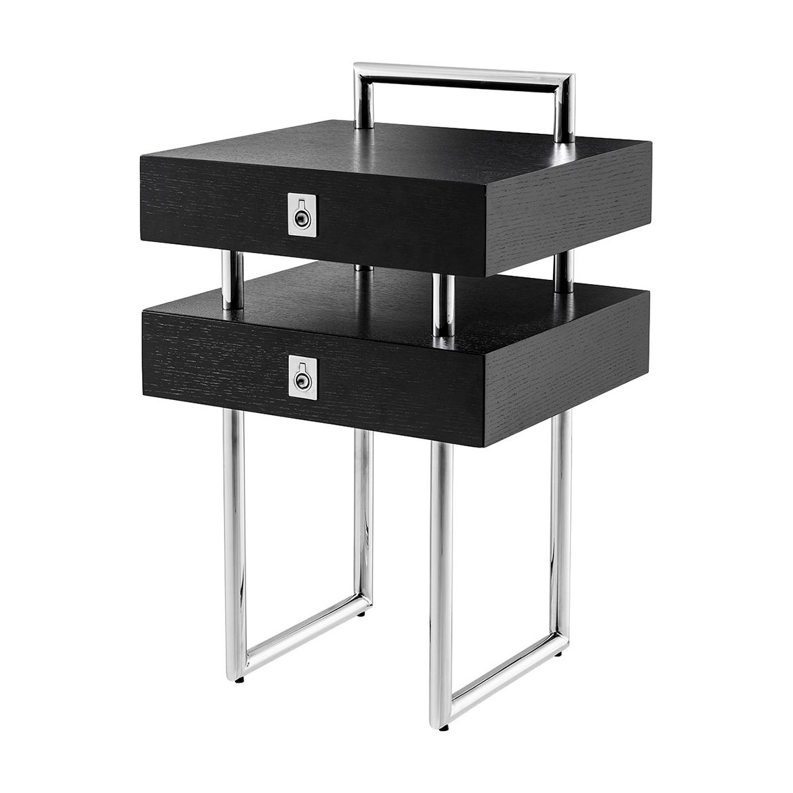Bedini Nightstand, Stainless Steel main product photo