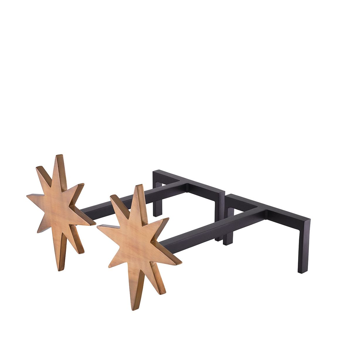 Star Andiron, Set Of 2, Vintage Brass main product photo