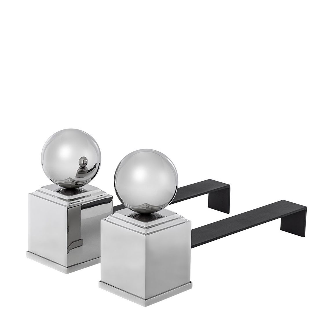 Viviers Andiron, Set of 2, Nickel main product photo