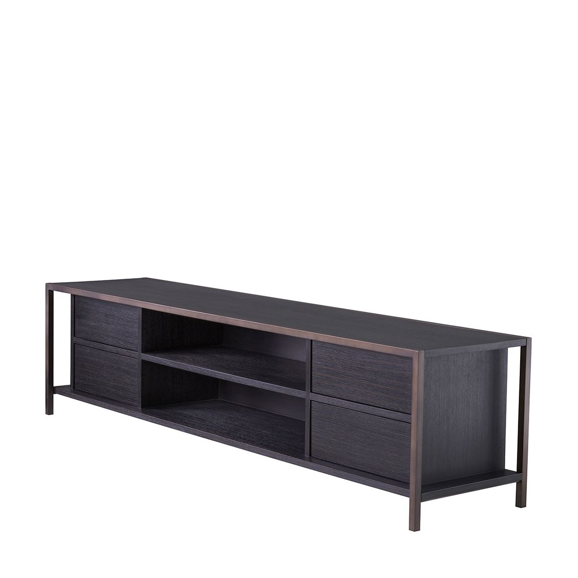 Wilmot Tv Cabinet, Charcoal Grey Oak & Amp, Medium Bronze main product photo