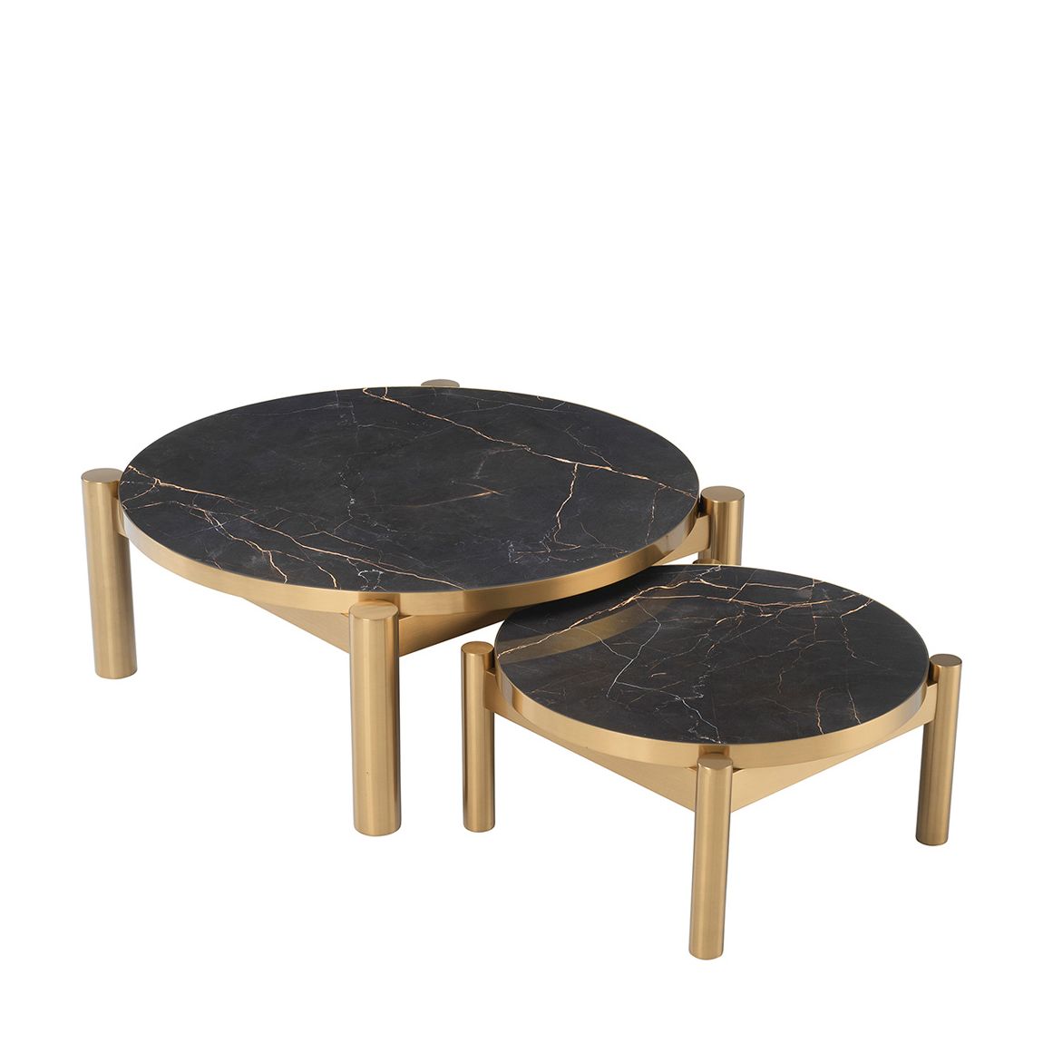 Quest Coffee Table, Set of 2, Brushed Brass main product photo